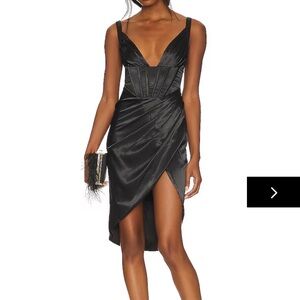 Superdown Elegant Black Asymmetrical Dress